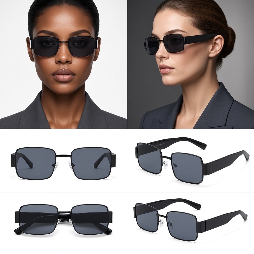 Retro, Minimalist, Y2K Streetwear Chic Geometric Mod Edgy Cyber Women Sunglasses